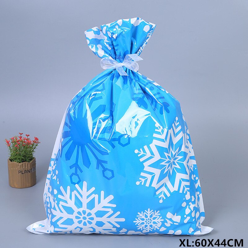 3 st julpåse bröllopsgodis kakpåsar festpynt årspresenter snacks bakpaket festtillbehör: Xl-blå snöflinga / 1pc