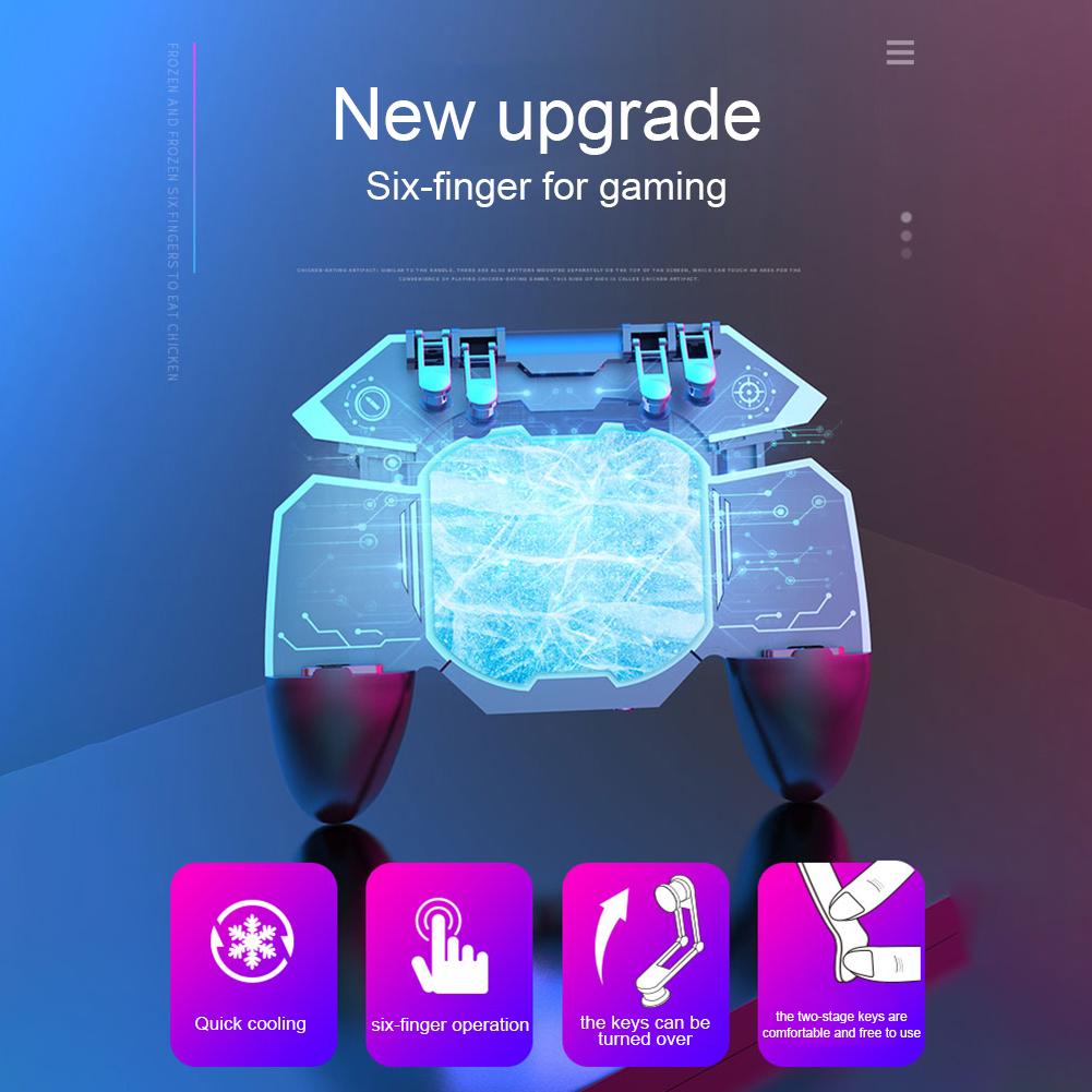 Zes Vinger Gamepad Voor Mobiele Telefoons Game Controller Joystick Gamer Accessoires