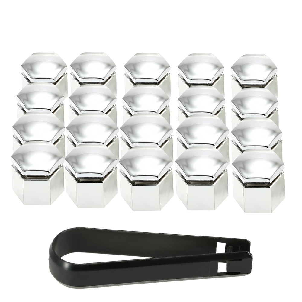 20Pcs 19MM Silver Chrome Car Wheel Nut Caps Bolt Cover Fit for Vauxhall Opel Car Accessories