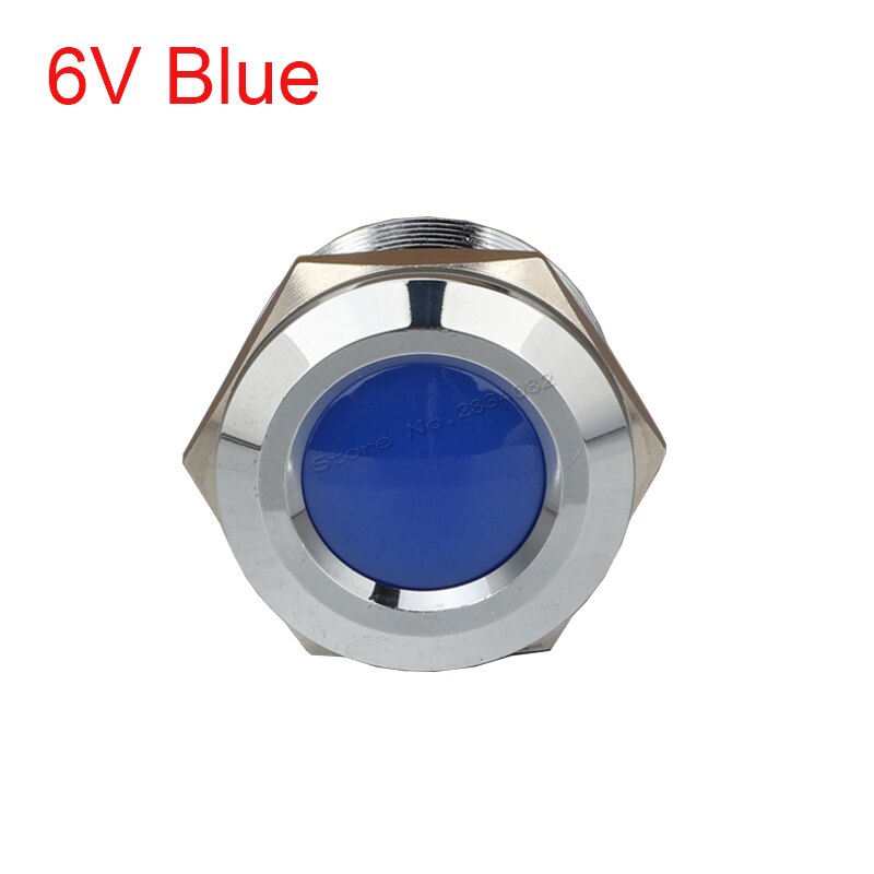25mm Metal Indicator light LED Signal Lamp Car Boat Pilot Panel Signal Light 6V 12V 24V 220V 110V IP65 Waterproof Warning light: 6v blue