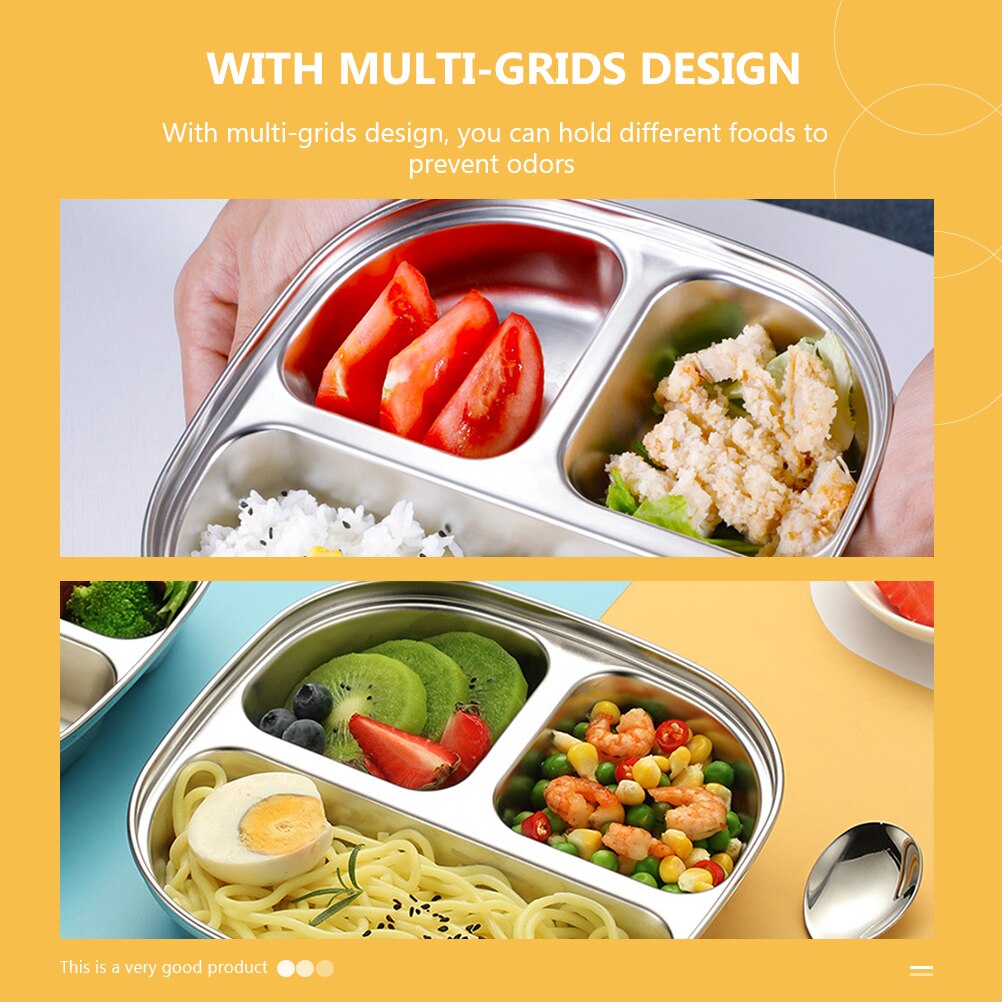 Divided Food Serving Plate Multi-use Buffet Plate Canteen Food Tray for Restaurant