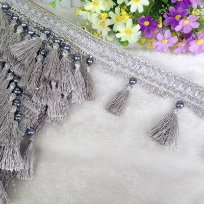 12 piha / tontti verho pitsi koriste tupsu hapsu diy helmet pallo sohva pöytäliina pitsitarvikkeet roikkuu side ompelu: 6 hopeanharmaa