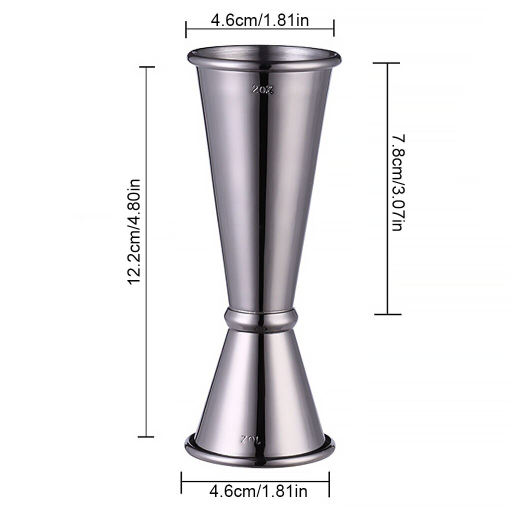 Bar de cóctel Jigger taza medidora japonesa de acero inoxidable Jigger Double Spirit barman 1oz/2oz: C 1PCS