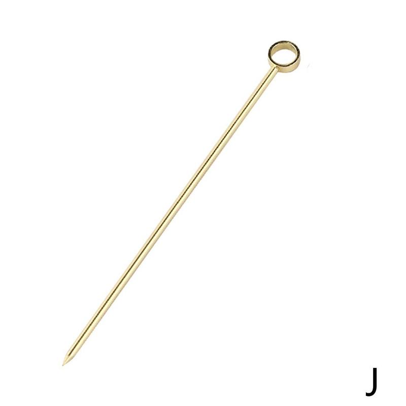 Steel Olive Needle Fruit Sign Cocktail Sign Fruit Decoration Steel Sign Bar Beverage Stirring Tool: J