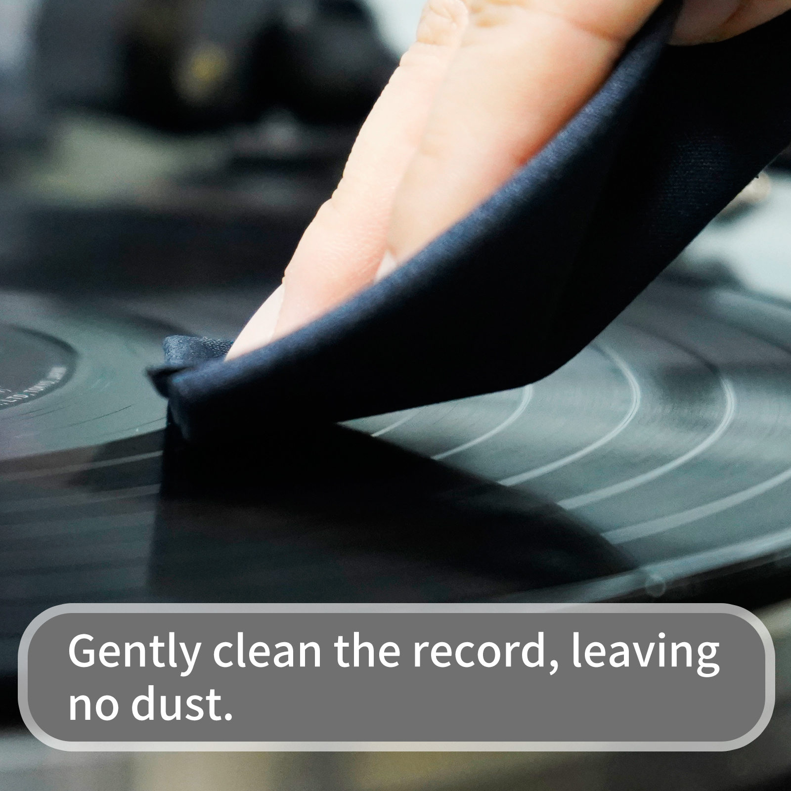 Zestaw robić czyszczenia płyt winylowych: szczotka antystatyczna z włókna węglowego, ściereczka robić czyszczenia, usuwanie kurzu robić gramofonu LP.