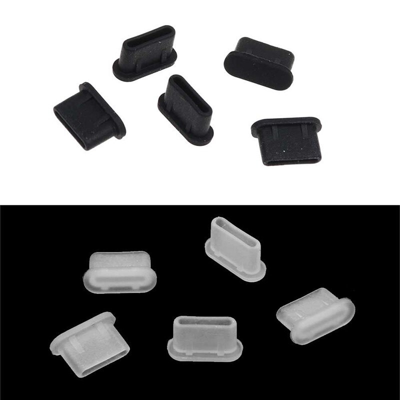 5Pcs Stofdicht Cover Cap Jack Charger Plug Type-C Port Anti-Dust Voor Mobiele Telefoon DJA99