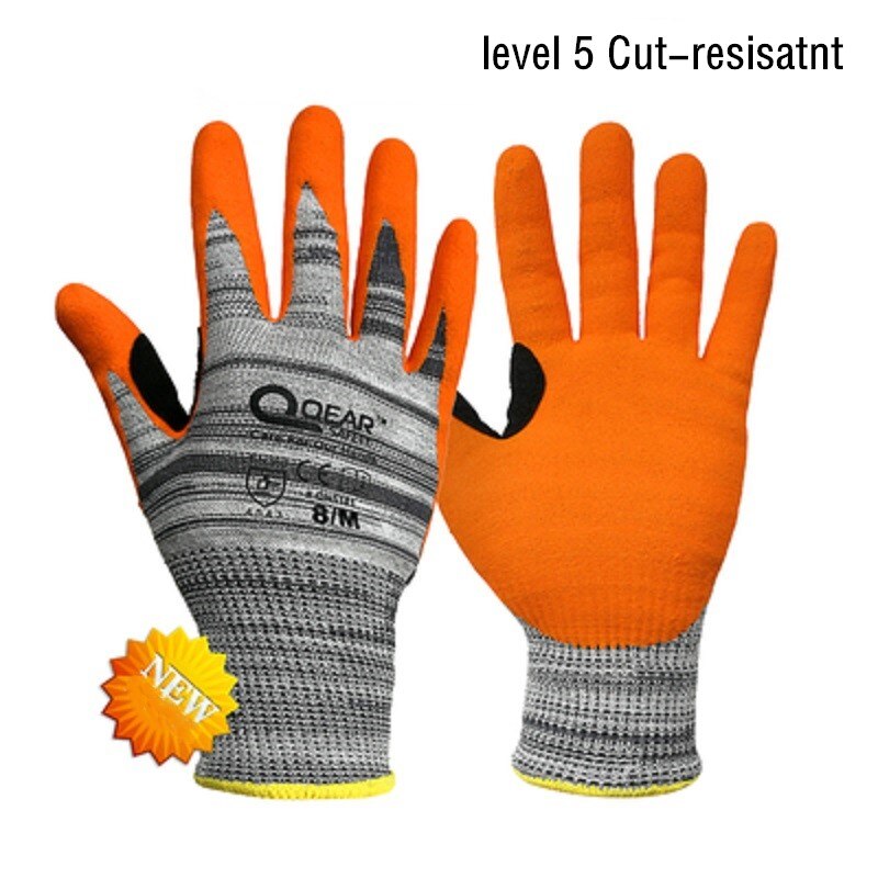 Level 5 Cut-resistant Work Gloves Reinforced Joint Non-slip Palm Piercing-proof Mechanic Repair Gaerdening