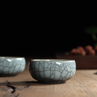 5 colors Geyao china Porcelain coffee cup Ge Kiln Chinese Longquan Celadon Gaiwan Bowl Celadon Crackle Teacup cups 45ml tea set: A