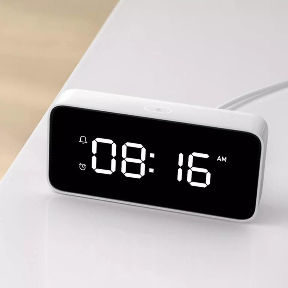 Originele Xiaomi Mijia Xiaoai Smart Wekker Voice Broadcast Klok Tafel Automatische Tijd Kalibratie Met Smart Home App