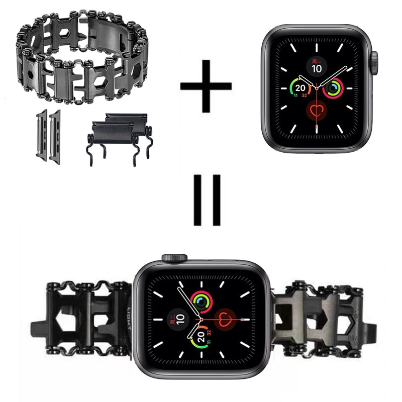Stainless Steel Multifunction Tool Bracelet For Apple Watch Band Iwatch Strap 29in1 Multi Tool Outdoor Bolt Driver Kits Travel