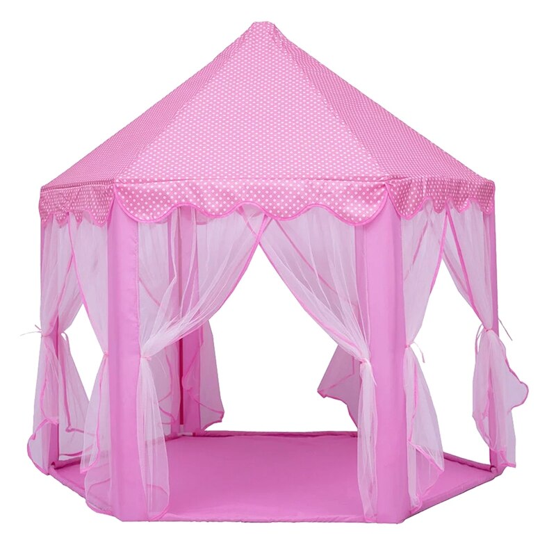 Play Fairy House Indoor And Outdoor Kids Play Tent Hexagon Princess Castle Playhouse For Girls Funny Pink: Default Title