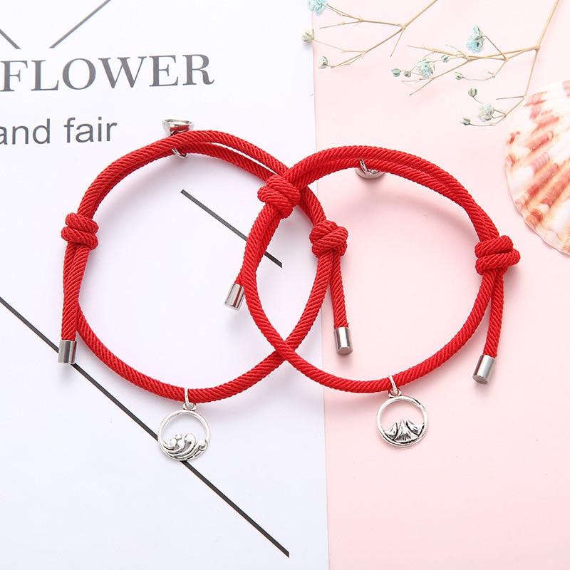 2 pièces Couple aimant personnalité créative Couple Bracelets hommes et femmes charme fille Bracelet bijoux amant saint valentin
