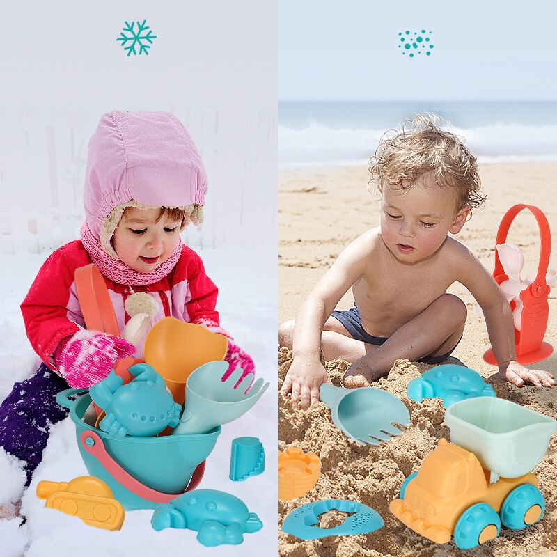 Strand Speelgoed 5-17Pcs Baby Strand Spel Speelgoed Kinderen Zandbak Set Kit Zomer Speelgoed Strand Spelen Zand Water spelen Winkelwagen Voor Kids