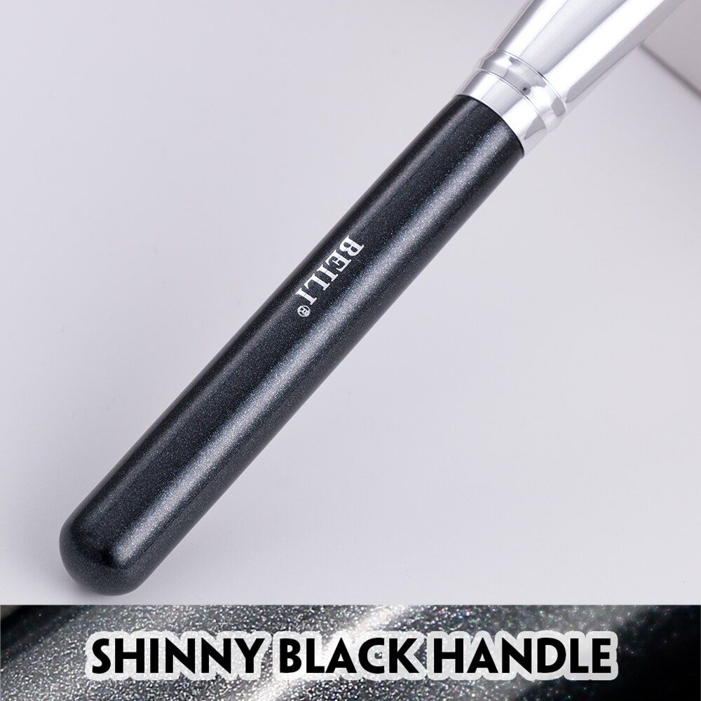 BEILI-brochas de maquillaje negras, pincel plano para base, pelo sintético, mascarilla única, herramientas de maquillaje