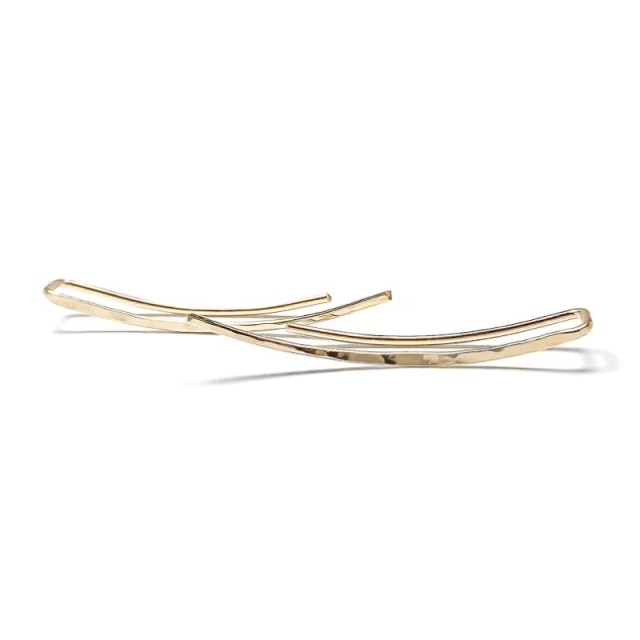 Pendientes de plata de ley 925 para mujer, aretes trepadores minimalistas hechos a mano, joyería,: Gold   20MM
