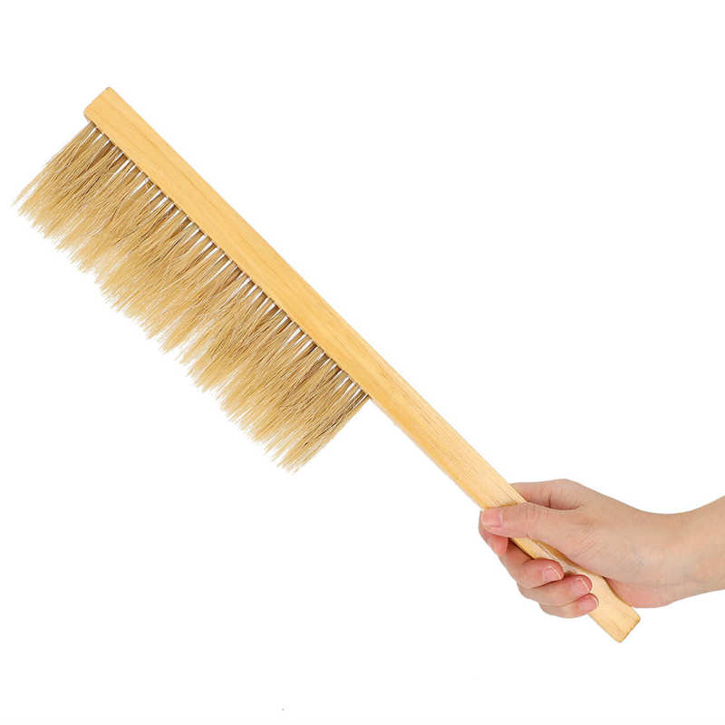 Bee brush double-row bristle beekeeping brush wooden handle beehive brush beekeeping tool
