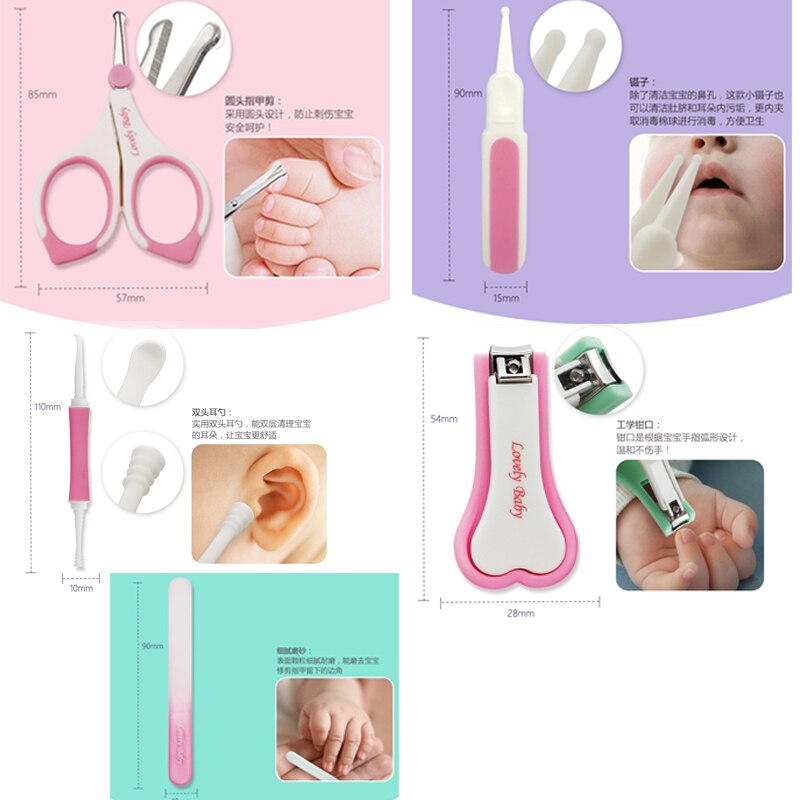 5pcs Baby Grooming Practical Clipper Trimmer Convenient Daily Baby Hair Brush baby Care Kits clipper scissor kid toiletries