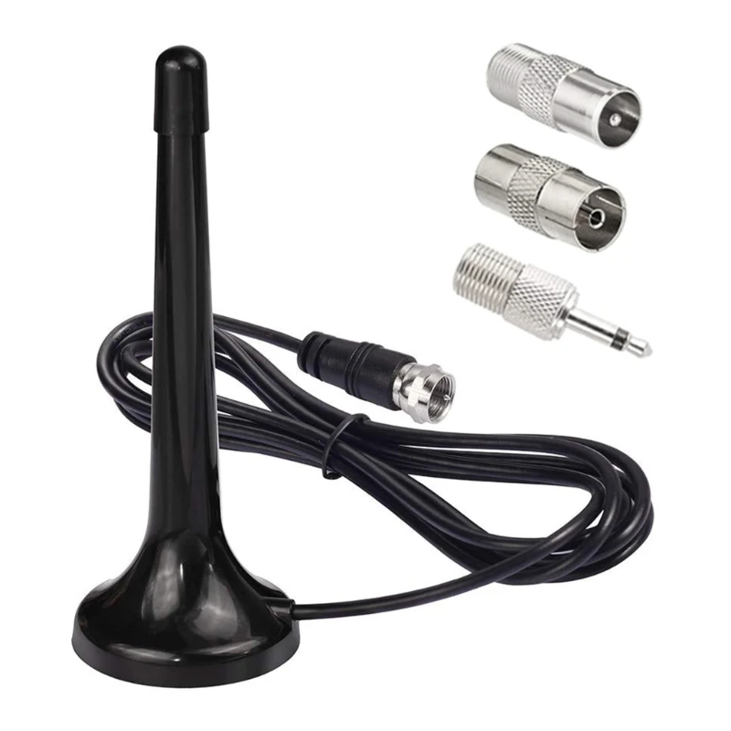 Antenas DAB FM alto ganho 75ohm Antenas telescópicas FM com 3 adaptadores Antenas rádio FM internas para receptor estéreo