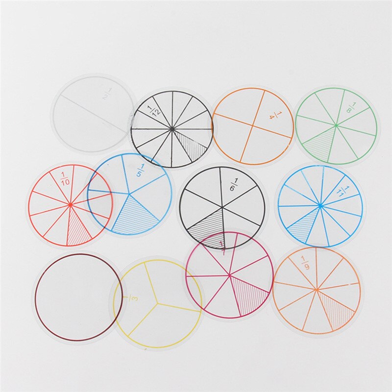 12 stk plastik nummererede brøker cirkler matematik chips matematik nummer legetøj godt til børn over 2 år
