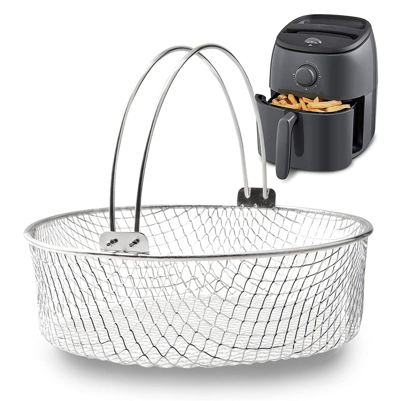 Air Fryer Basket W/ Handle Strainer Deep Fry Basket for Chicken Strips Cooking Grilled Chicken wings