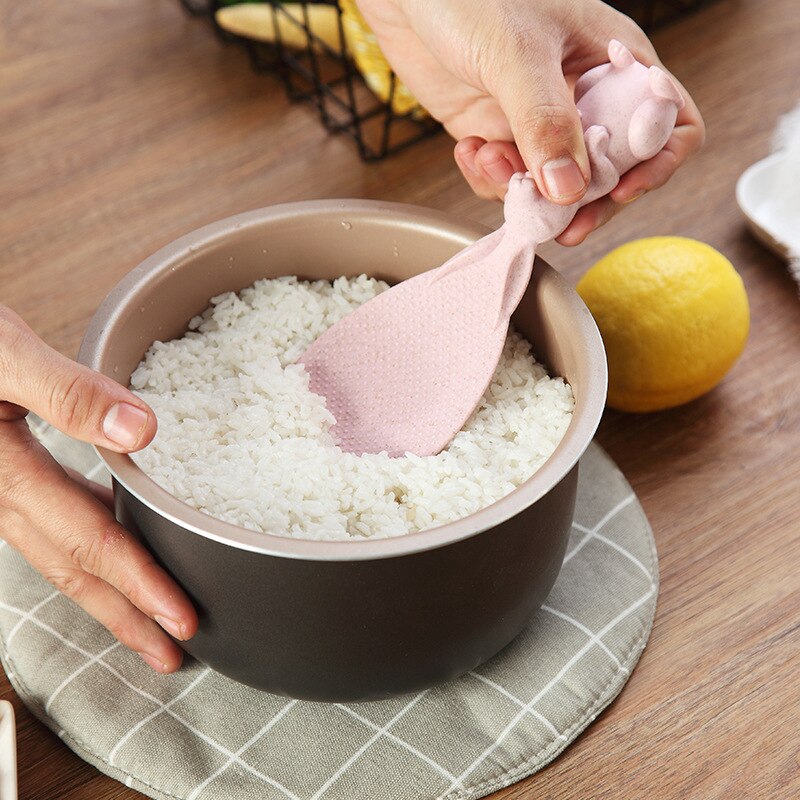 Standing Non-Stick Plastic Rice Spoon Cartoon Cute Tableware Rice Cooker Special Kitchen Utensils Rice Spoon Tool Spatula