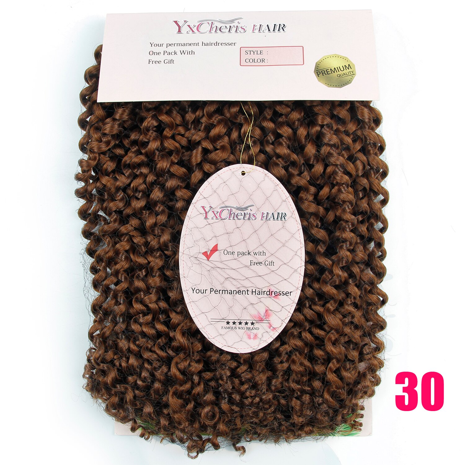 Mèche synthétique bouclée au Crochet, chevelure de 10 pouces, 3 brins/paquet, tresses synthétiques au Crochet remodelable: n ° 30