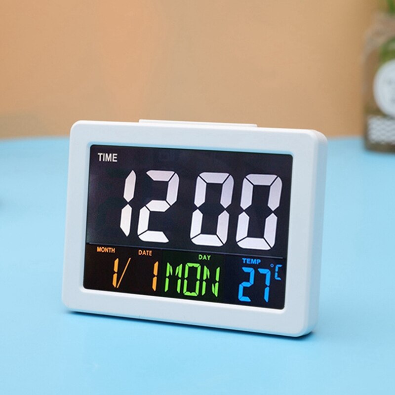 Digital Led Clock Lcd Display Desktop Electronic Alarm Clock Multifunction Calendar Home Temperature Clock