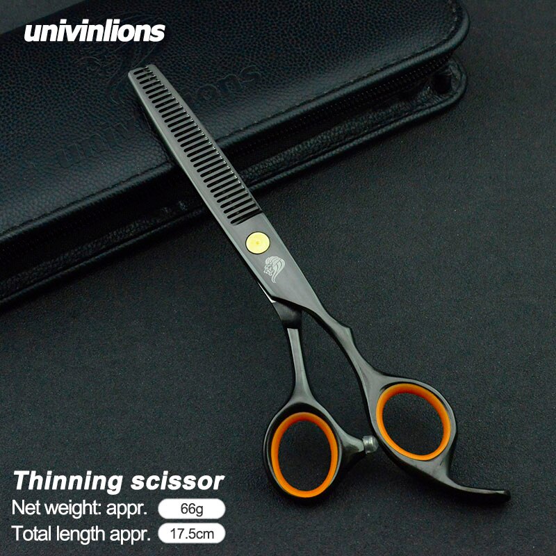 Tijeras de pelo de titanio negro de 6 pulgadas, kit de tijeras de peluquería profesionales, tijeras de peluquero, juego de cortapelos, tijeras de adelgazamiento
