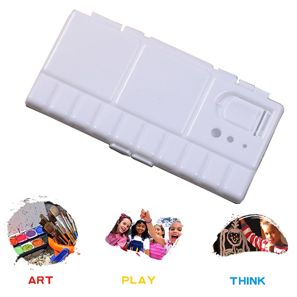 Large White Watercolor Paint Box Palette Flip Folding Drawing Tools PP Art Supplies Tray 25 Grids