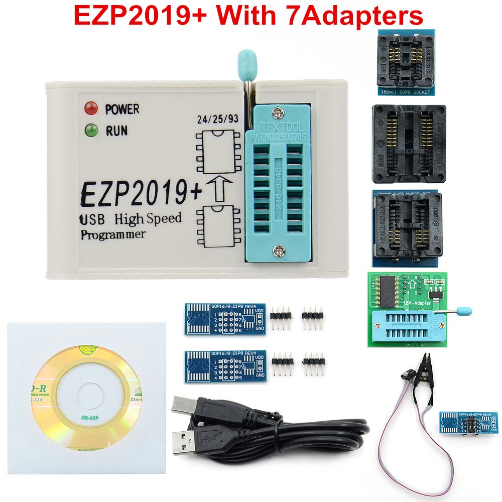 A+++ programmerer ezp 2019 støtte win 7 & win 8 usb høyhastighets programmerer støtte 24/25/26/93 seriebrikker: Ezp 2019 med 7 tilpasse