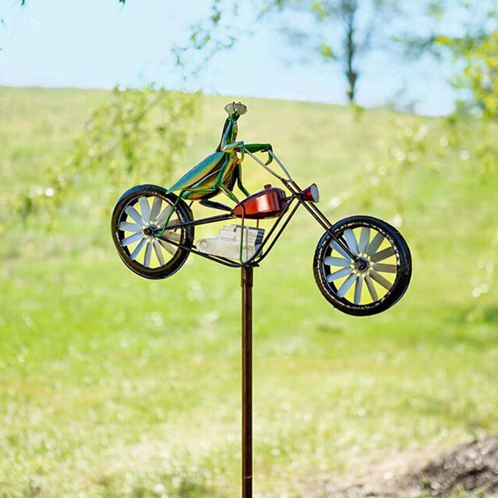 1 ensemble de tourne-vent décoratif pour le jardin, attrayant, en métal, pour moto