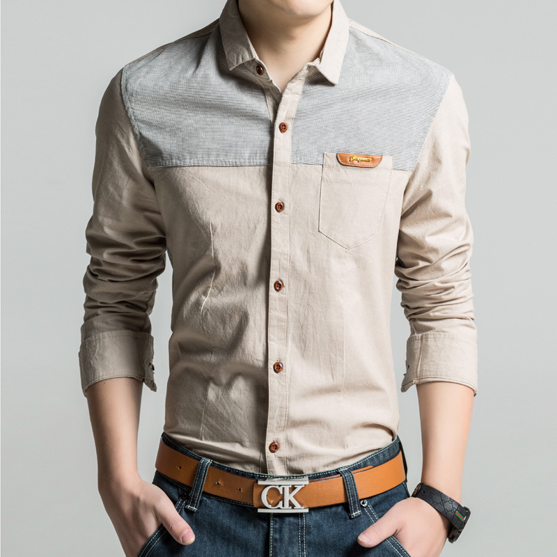 Miacawor original herreskjorte fritidsskjorter slim fit langermet camisa masculina camisa social plus størrelse  c215