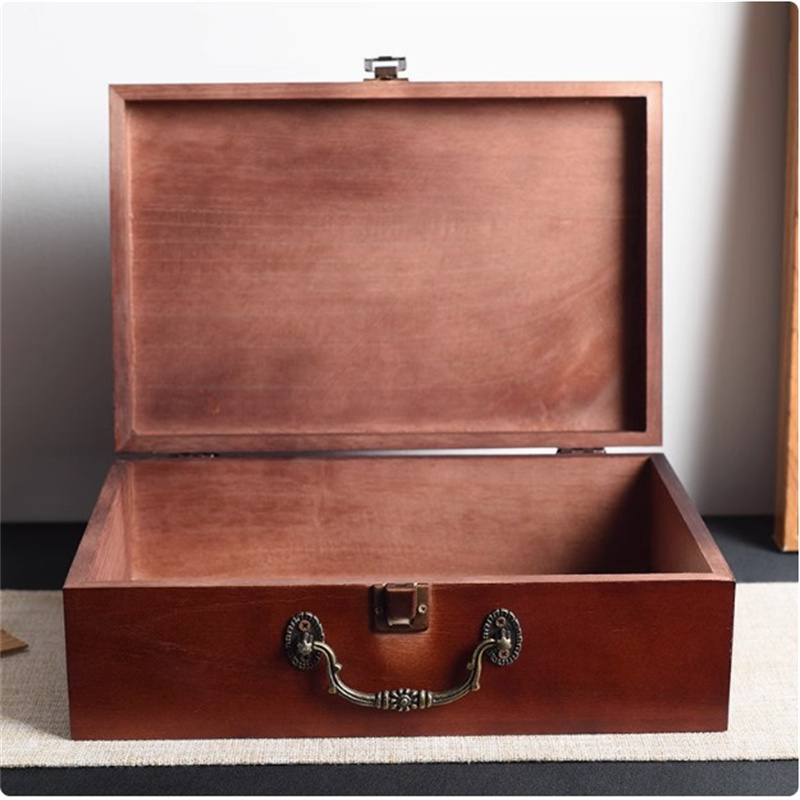 Wooden Deep Color Desktop Boxes, Large Store Wood Jewelry Storage