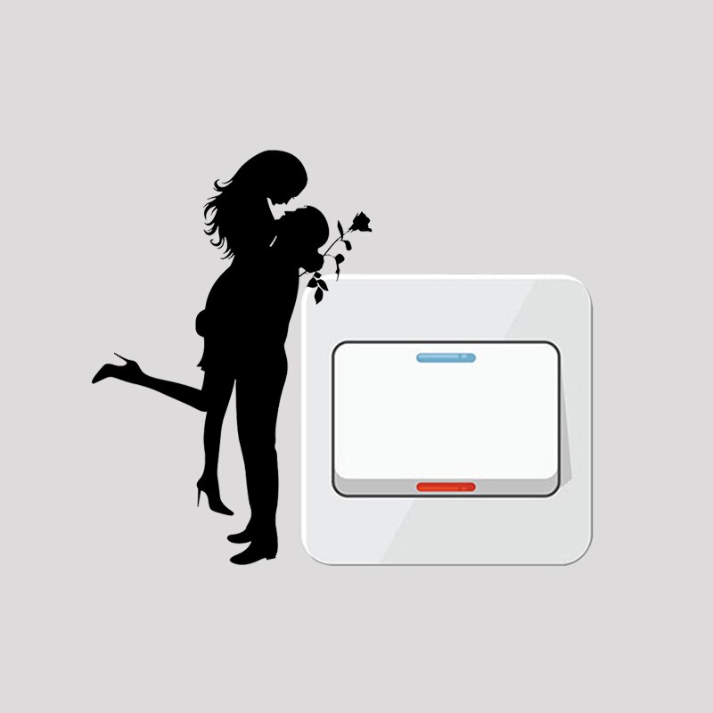 Sweet lovers Switch Sticker Home Decor For Bedroom Couple Hug Wall Sticker Decals Art Mural Wallpaper#672