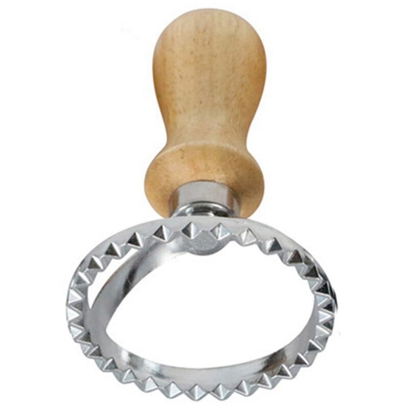 Ravioli Stempel Hersteller Cutter mit Rolle Rad einstellen, bilden mit Holzgriff für Geriffelte Rand, Pasta Presse Küche Befestigung