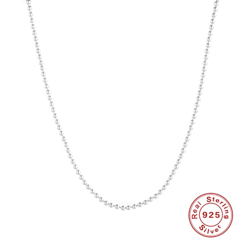 Inmaker 925 Sterling Zilveren Choker Kettingen Voor Vrouwen Eenvoudige 2.0Mm Kralen Sleutelbeen Ketting Kettingen Fine Sieraden Joyero Kraag W5: shape 3 silver color