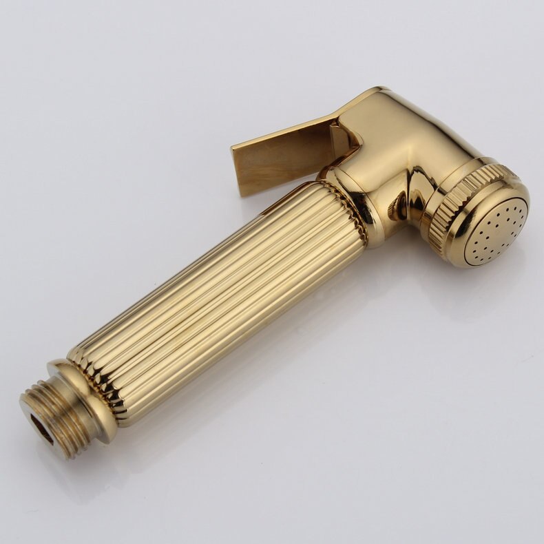 Zwart Bidet Sproeier Messing Materiaal Kraan Douche Systeem Anale Douche Jet Systeem Wc Metgezel Butt Wassen Helper Huisdier Schoonmaken: 626A-GOLD
