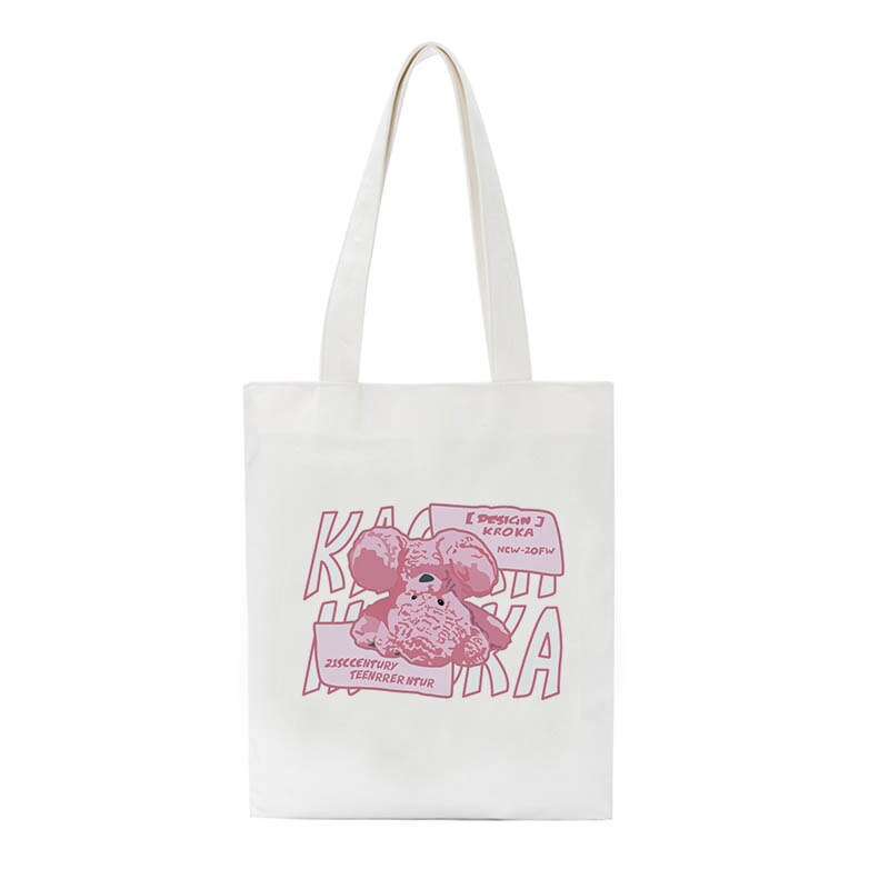 Corea Ulzzang montaña impresión de las mujeres bolso de la lona de las mujeres ocasionales bolsa de gran capacidad bandolera de dibujos animados Y2K las mujeres bolsas de compras: Bai02