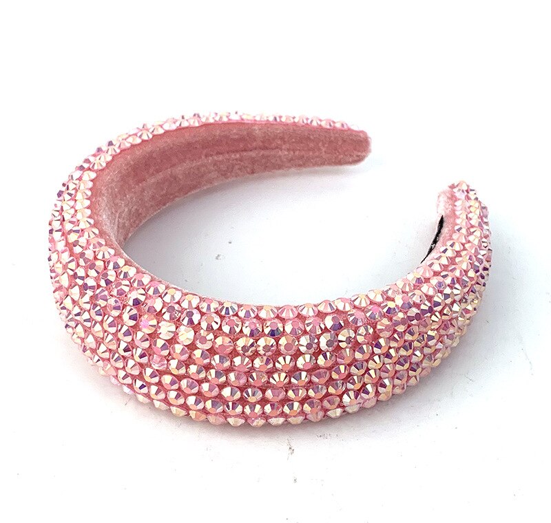 Headwear barroco bandana simulação cheia diamante bandana borda larga strass acessórios para o cabelo: 10 fen