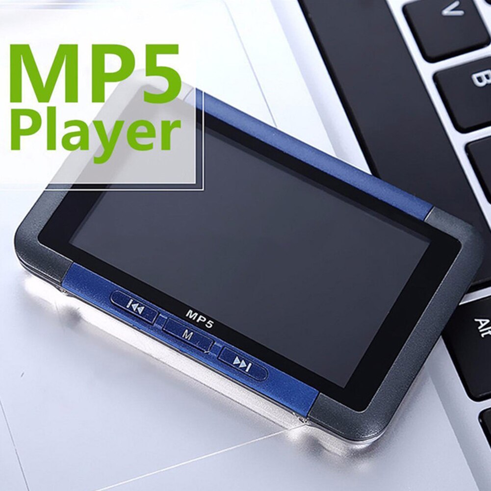 3 Inch LCD Screen MP4 Recorder Audio Metal FM Radio HD Multifunctional USB Charging Multimedia Video Music Mini MP5 Player: Blue / 2GB