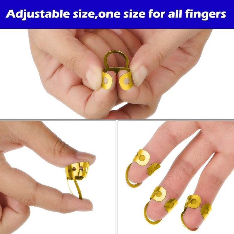 Púas de dedo de guitarra de Metal ajustables, púas para pulgar para guitarra, Banjo, tamaños grandes y medios, 8 Uds.