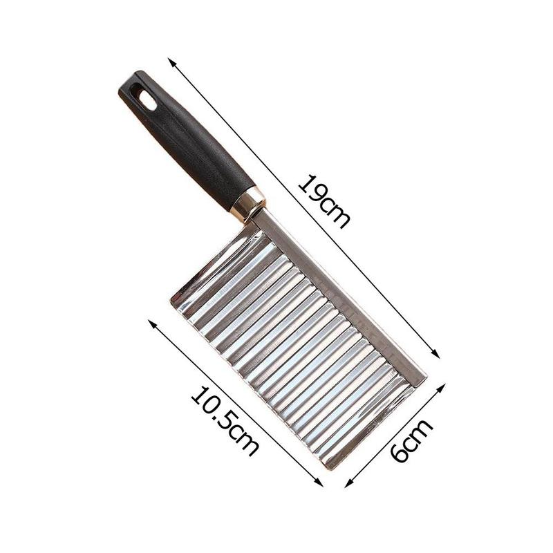 Stainless Steel Potato Wavy Edged Cutter Knife French Kitchen Potato Cooking Vegetable Fries Cutter Gadget Peeler Fry Tools E2X1