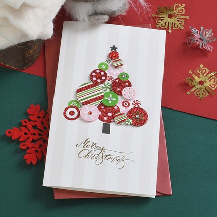 Eno hilsen julekort business julebesked kort handamde glitter glædelig julekort: 2001-05