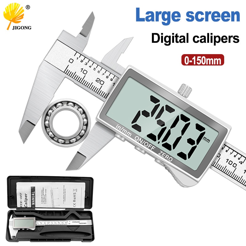 All metal large screen HD digital electronic caliper 0-150mm stainless steel vernier caliper precision measuring tool