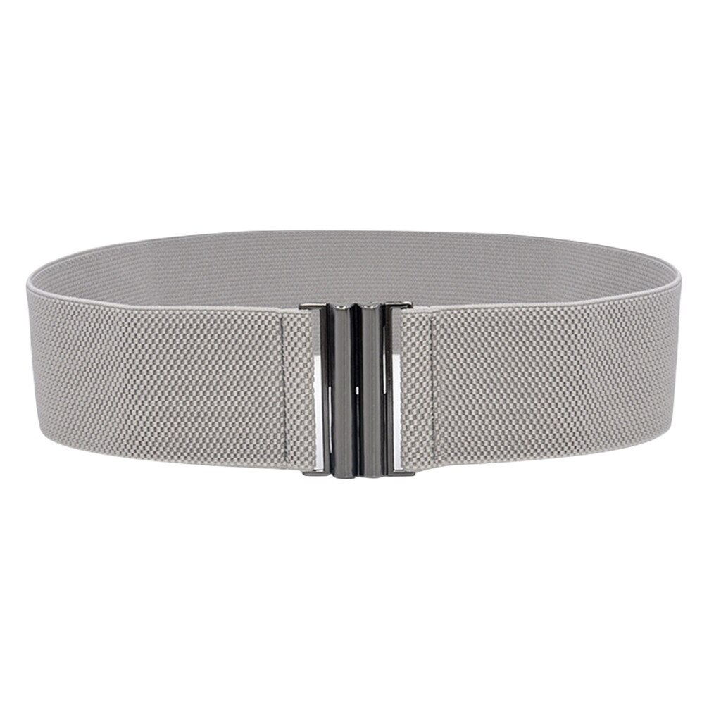 Taille Riem Vrouwen Brede Elastische Jurk Riem Jeans Accessoires Stretch Elastische Brede Corset Taille Metalen Gesp Mujer Femme # l20: Gray 