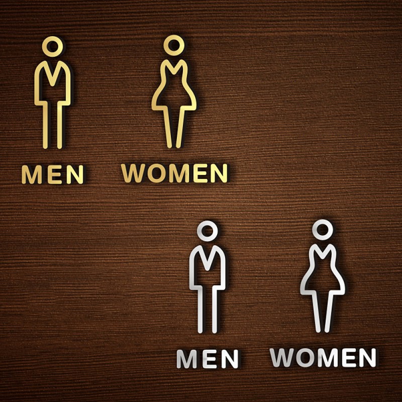 1PC Acrylic Men Women Restroom Door Sign Self Adhe... – Grandado