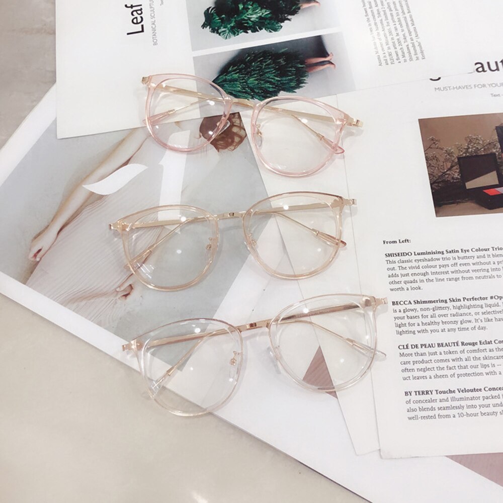 Montura de gafas redondas de gran tamaño para mujer y hombre, lentes ópticas transparentes de estilo Vintage, con luz azul, para miopía, 1 Uds.
