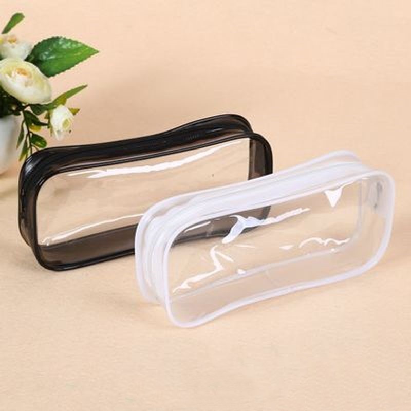 Transparent PVC Waterproof Pencil Case Korean Stationery School Office Supplies Qualities Simple Style Pouch