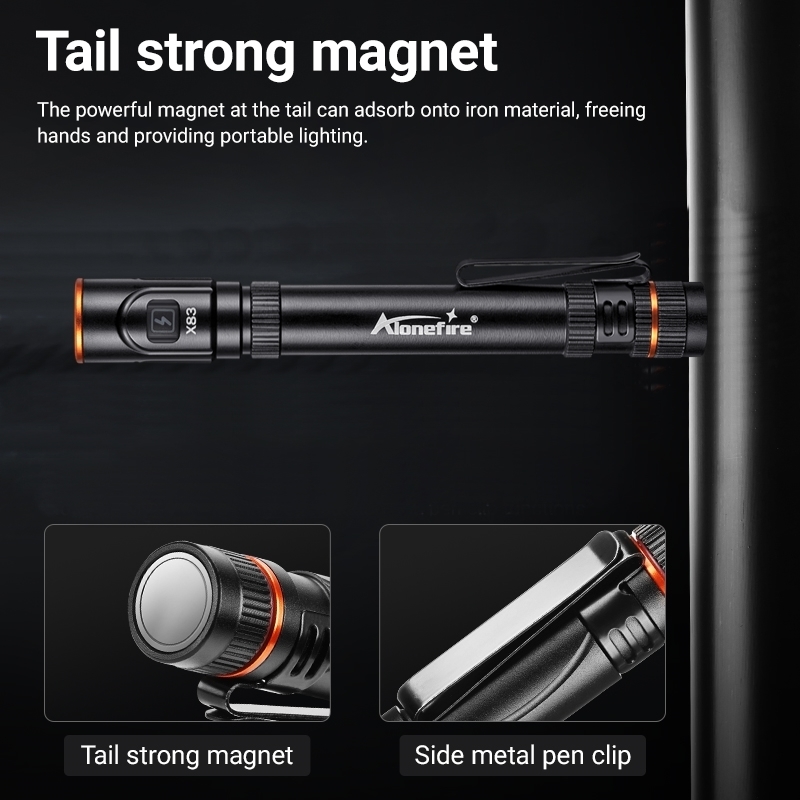 Mini Hohe Helle Led Stift Taschenlampe USB Aufladbare Magnet KÜHLE Stift Clip Taschenlampe Outdoor Camping Wandern Notfall beleuchtung Licht