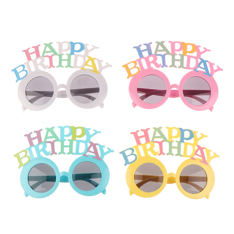 1pc Birthday Party Sunglasses, Birthday Glasses Funny Happy Tropical Fancy Dress Favors Fun Birthday Party Photo Booth Props